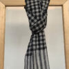 Pure Pashmina Muffler white base with black closed checks