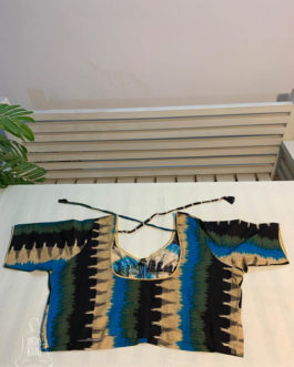 Blue And Green Ikat Cotton Blouse