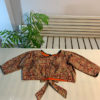 Kalamkari paisley design cotton fabric princess cut padded front opening blouse
