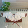 Chikankari work white cotton fabric princess cut front opening padded blouse