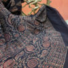 Black Hand Block Printed Ajrakh Cotton Dupatta