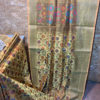 Banarasi Mercerised Cotton Silk saree in yellow color with Patola floral weave and multicolored resham meenakari