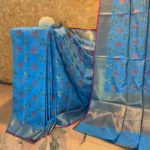 Banarasi Mercerized Cotton Azure Blue Saree