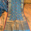 Banarasi Mercerized Cotton Azure Blue Saree