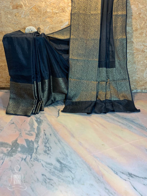 Banarasi Semi Georgette Onyx Black Saree