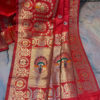 Banarasi Semi Katan Red Saree