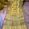 Electric Yellow Banarasi Chanderi Soft Silk Saree