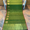 Banarasi Resham Tanchoi Soft Silk saree in Mehandi Green and Black combination