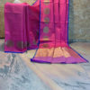 Banarasi Tanchoi Soft Silk saree in Magenta with zari and resham work