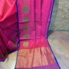 Banarasi Tanchoi Soft Silk saree in Magenta with zari and resham work