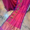 Banarasi Tanchoi Soft Silk saree in Magenta with zari and resham work