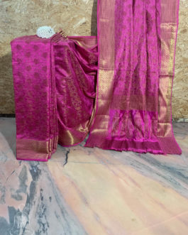 Banarasi Tanchoi Soft Silk saree in Mauve with zari and resham work