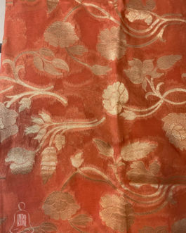 Banarasi Georgette Silk Suit In Peach