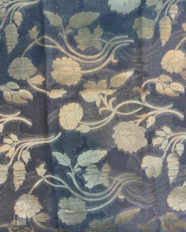 Grey Banarasi suit three piece set in Georgette fabric with floral zari work