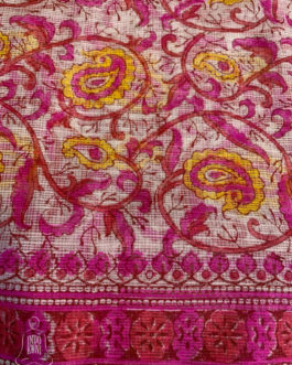 Kota Doria White and Pink Cotton Suit piece