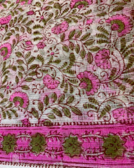 Kota Doria White And Pink Cotton Suit Piece