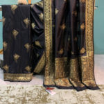 Smoky Black Banarasi Soft Silk Saree