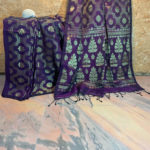 Linen Saree in Purple Color