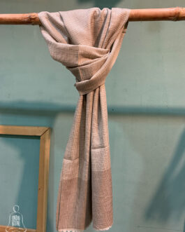 Pure Pashmina Muffler In Brown And Off-White