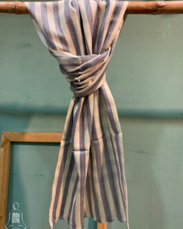 Pure Pashmina Muffler In Grey And Off-White