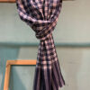 Pure Pashmina Muffler With Navy Blue And White Checks